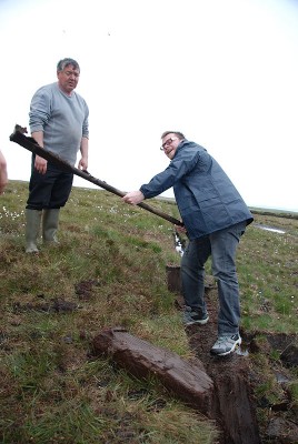 Joel took the peat-cutting honours