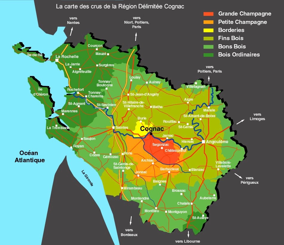 Cognac regions