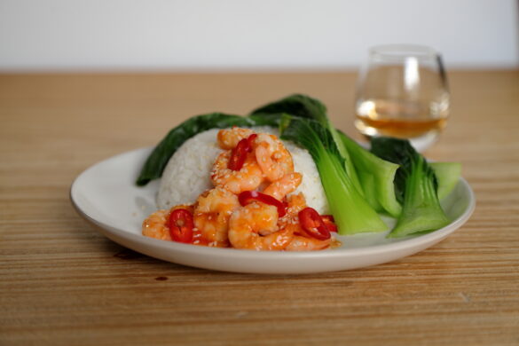 Singleton of Dufftown with Sweet-and-spicy Prawns